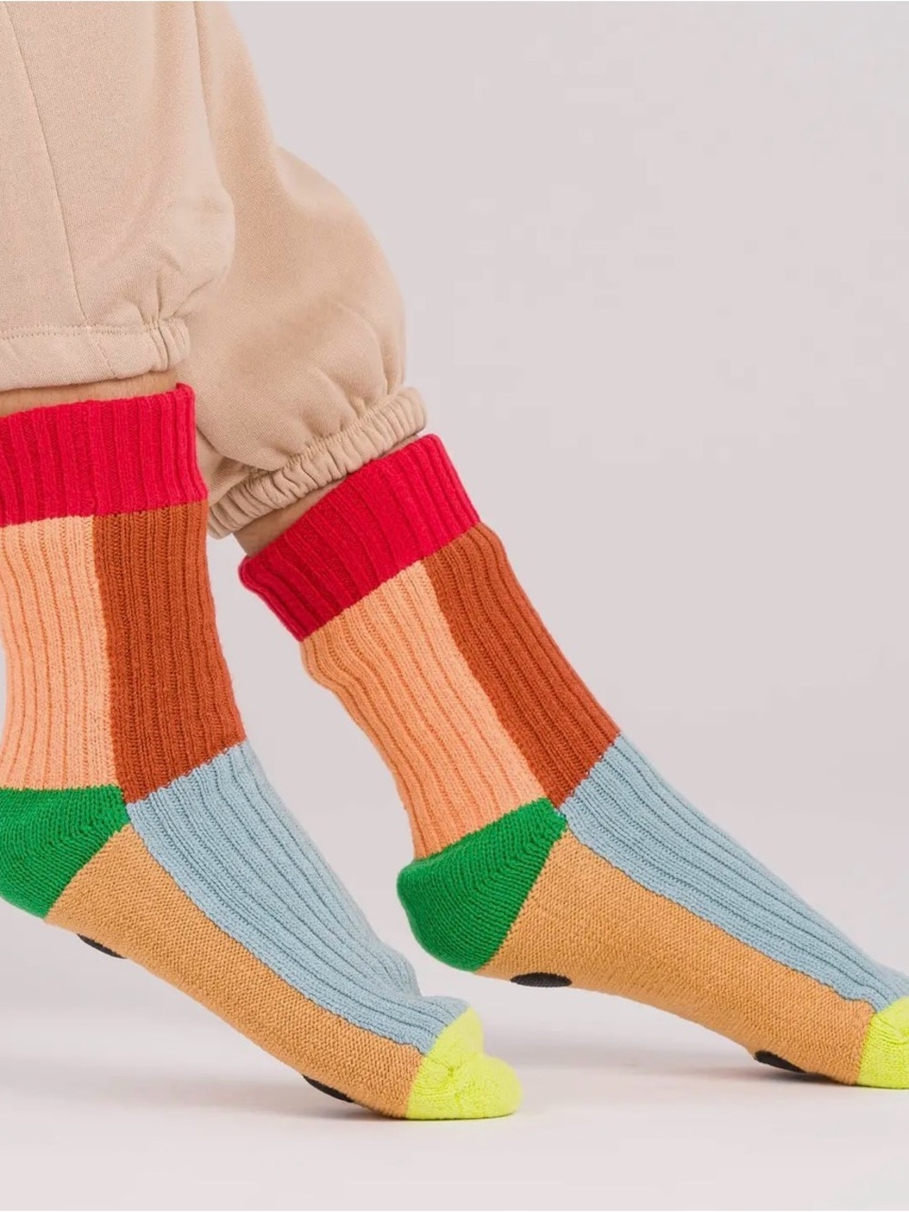 Men's Multicolor Block Crew Socks - House Socks